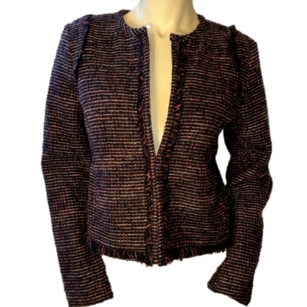 Ladies Bannana Republic Tweed/Boucle Black Jacket sz 6